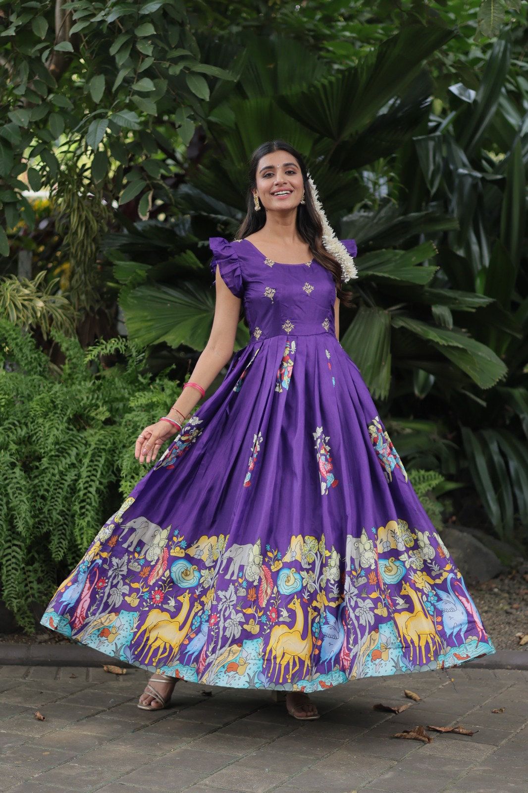 Buy Tillandsia Purple Embroidered Gown Party Wear Online at Best Price |  Cbazaar